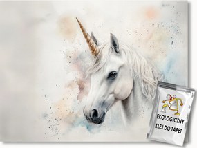Fotótapéta Flizelina Akvarell Unikornis Ló Mese Fekete 104x70,5 ragasztó