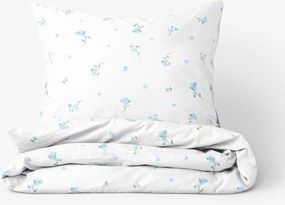 Goldea pamut ágyneműhuzat - nefelejcsek 240 x 220 és 2db 70 x 90 cm