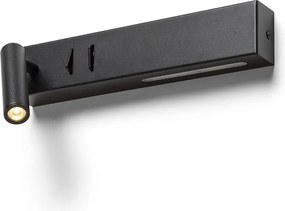 RENDL ODEON nástěnná s podsvícením černá 230V LED 8+3W 30° 3000K