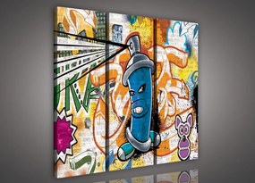 Graffiti, 3 darabos vászonkép, 90x80 cm méretben