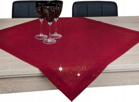 Diament foltálló terítő, íves, arany mintás, 80x80 cm, bordó