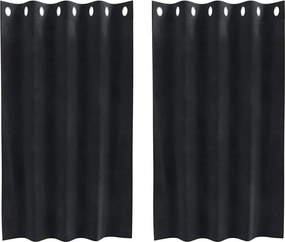 vidaXL Sötétítő függönyök 2 pcs Fekete 140 x 140 cm Bársony