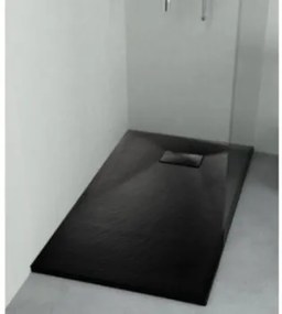 SMC fekete zuhanytálca 80 cm x 90 cm szifonnal