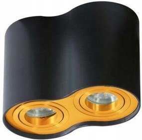 Stropní bodové přisazené svítidlo AZzardo Bross 2 fekete/arany AZ2956 GU10 2x