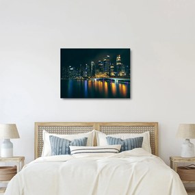 Egy kép az éjszakai Szingapúrról (üvegen) (70x50 cm)