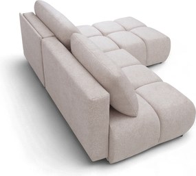 Lerio ágyazható jobbos sarokkanapé - világos bézs vízlepergető kötött szövet Blur 02