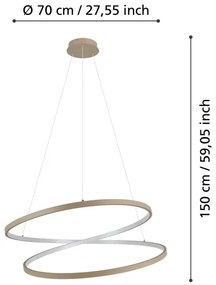 Eglo 901141 - LED Csillár zsinóron RUOTALE LED/42W/230V 3000K bézs