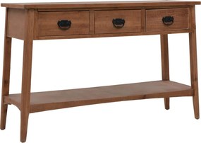 vidaXL barna tömör fenyő konzolasztal 126 x 40 x 77,5 cm