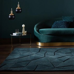 Kékeszöld kézi szövésű gyapjú szőnyeg 160x230 cm Shard Teal – Flair Rugs