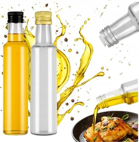 10X Dorica 250ml-es Színtelen üvegpalack Olívaolaj Ecet Gyümölcslé Adagolóval