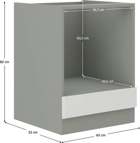 Alsószekrény, fehér magasfényű, PRADO 60 DG BB