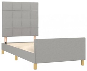 világosszürke szövet ágykeret matrac nélkül 80x200 cm