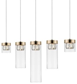 Zuma Line P0389-05E-F7AC - Kristálycsillár zsinóron GEM 5xG9/28W/230V