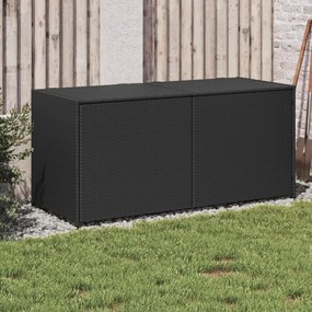 vidaXL fekete polyrattan kerti tárolóláda 283 L