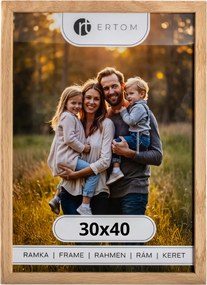 Fa képkeret 30x40 természetes üveg modern