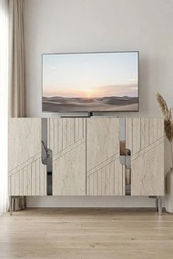 Evva 120 - White, Travertine, Silver