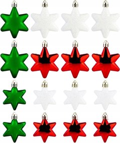 16 db Törhetetlen Karácsonyfadísz Szett, Színes Karácsonyfagömbök