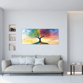 Kép – Évszakok festett fája (120x50 cm)