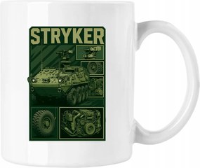 Katonai bögre Stryker Usa jármű mintával, fehér, 330 ml