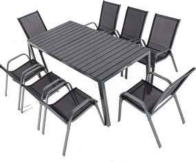 Furnigo Hamburg kerti bútor szett 1+8 - fekete