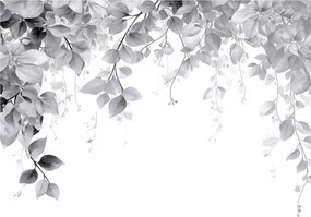 Fotótapéta Lógó Szürke Levelek Hálószobába Nappaliba Vászon Tapéta 250x175