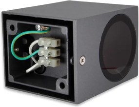 MasterLED Lida 81x92 sötétszürke szögletes oldalfali lámpa GU10-es foglalattal