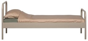Bézs fém egyszemélyes ágy ágyráccsal 90x200 cm Mata – WOOOD