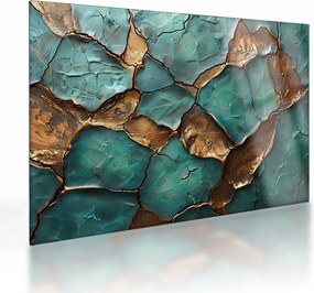 Üveg kép - Zöld-arany festés (70x50 cm)