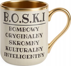 Prémium Bögre Arany Ecru B.o.s.k.i Férfi Vicces Ajándék