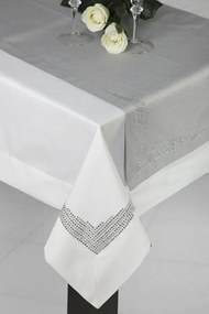 Klara exkluzív asztali futó kristály díszítéssel Acélszürke 40x180 cm
