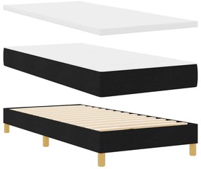 Boxspring Ágy Matraccal, fekete színben, 90 x 190 cm, szövet