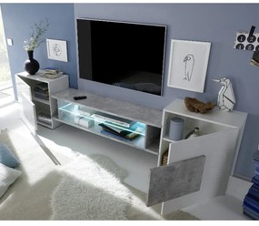 xxxINCASTRO Fehér-Beton TV szekrény 2 ajtós 258cm