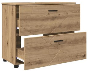 Fürdőszoba bútor szett 3 pcs kézműves tölgy 76.5 x 35 x 64 cm