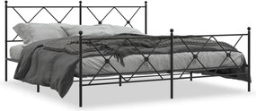 vidaXL fekete fém ágykeret fej- és lábtámlával 183 x 213 cm