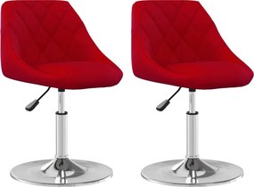 vidaXL 2 db bordó bársony forgó étkezőszék