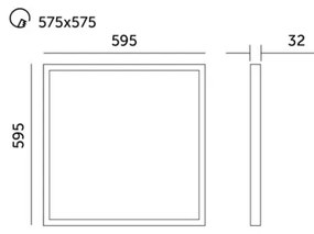 LED Dimmelhető beépíthető panel CAPRI LED/25/36/40W/230V 3000/4000/5700K IP44 60x60 cm
