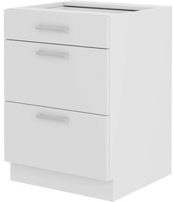 Alsó konyhaszekrény Edris 60 D 3S BB (fehér). 1032831