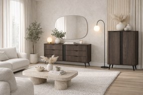 Edrin komód 163 cm fiókokkal - dunin tölgy / fekete