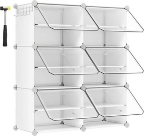 Cipőtároló doboz 6 rekeszes tárolódoboz, fehér 82x32x92cm
