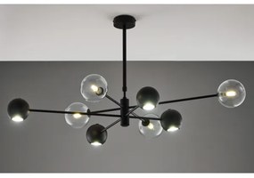 Jupiter 1996 - Csillár rúdon MOKA 4xGU10/10W/230V + 4xG9/10W/230V fekete/átlátszó