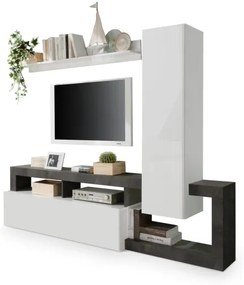 LENOR nappali szekrénysor fehér/antracit