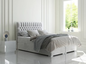 Franciaágy Boxspring 180 cm Daliny (világosszürke) (tárolóhellyel). 1044203