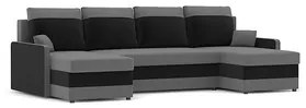 MILTON III U alakú kinyitható kanapé Szürke / fekete
