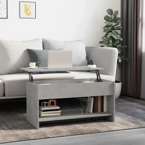 betonszürke szerelt fa dohányzóasztal 102x50x52,5 cm