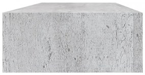 betonszürke MDF falra szerelhető fiókos polc 60 x 23,5 x 10 cm