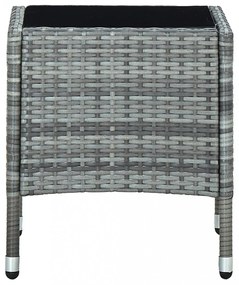 szürke polyrattan kerti asztal 40 x 40 x 45 cm