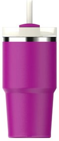 Rózsaszín rozsdamentes acél termosz szívószállal 600 ml Quencher H2.0 FlowState Tumbler Violet Blossom – Stanley