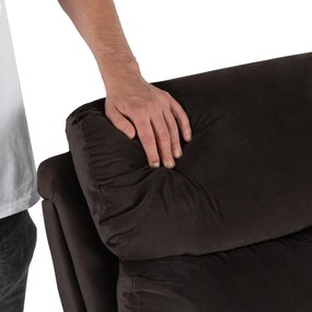 KOBE ággyá alakítható fotel barna velúr kárpittal – kényelmes relax fotel