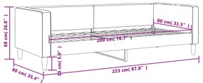 tópszínű szövet kanapéágy 80 x 200 cm