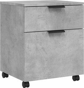 vidaXL betonszürke szerelt fa mobil iratszekrény kerekekkel 45x38x45cm